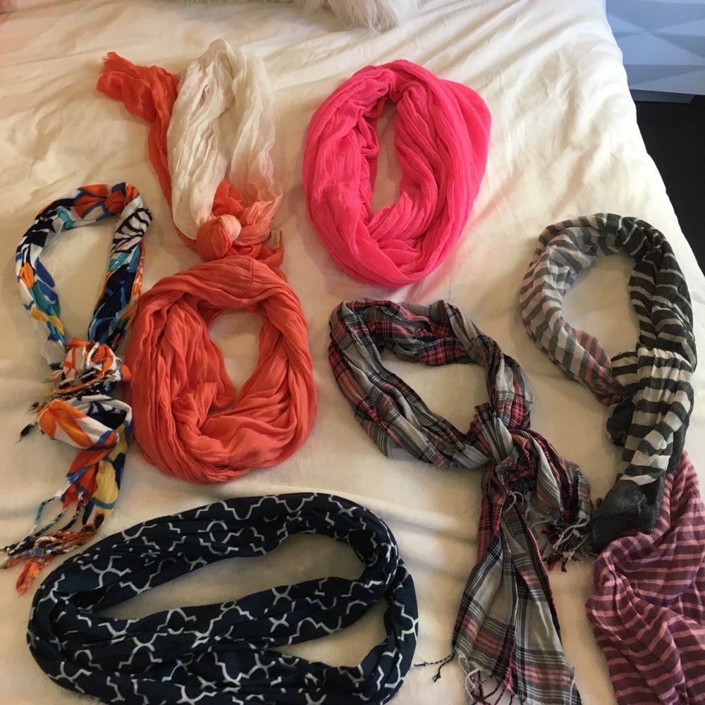 collection of scarfs