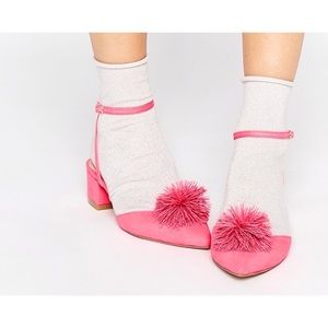 Asos pink pom pom koosh ball shoes