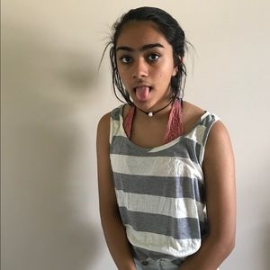 pinkrose striped tank ☁️