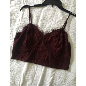 (SOLD) lace burgundy crop top