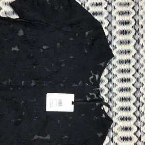 REISS Semi-Sheer Orinoco Technique Detail Top