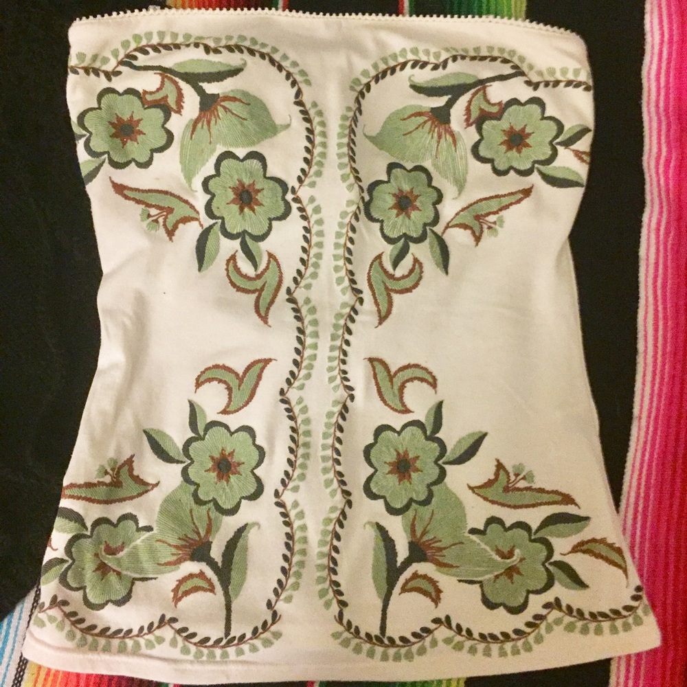 Simulated Embroidered tube top