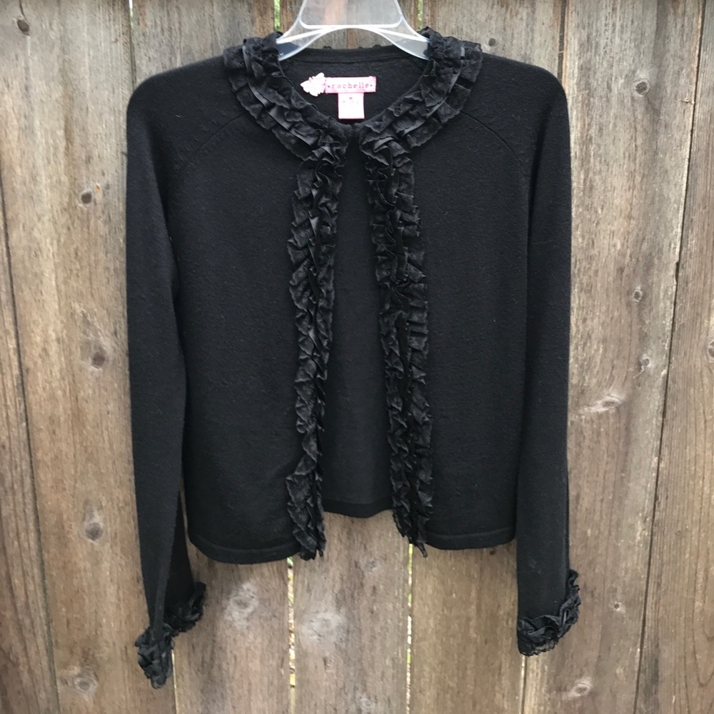 Black sweater with adorable ruffle detail