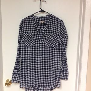 Gingham quarter button tunic