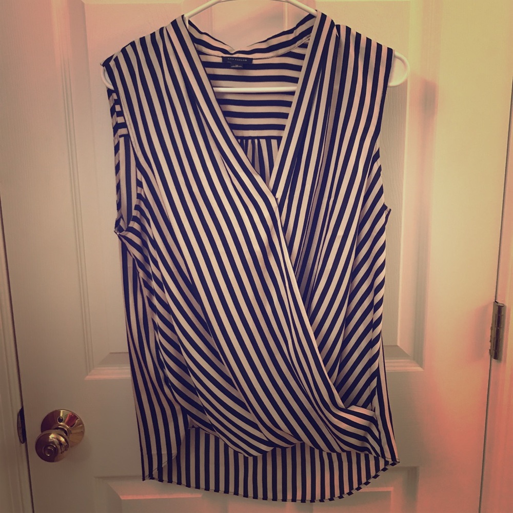 Ann Taylor Striped Blouse Tank