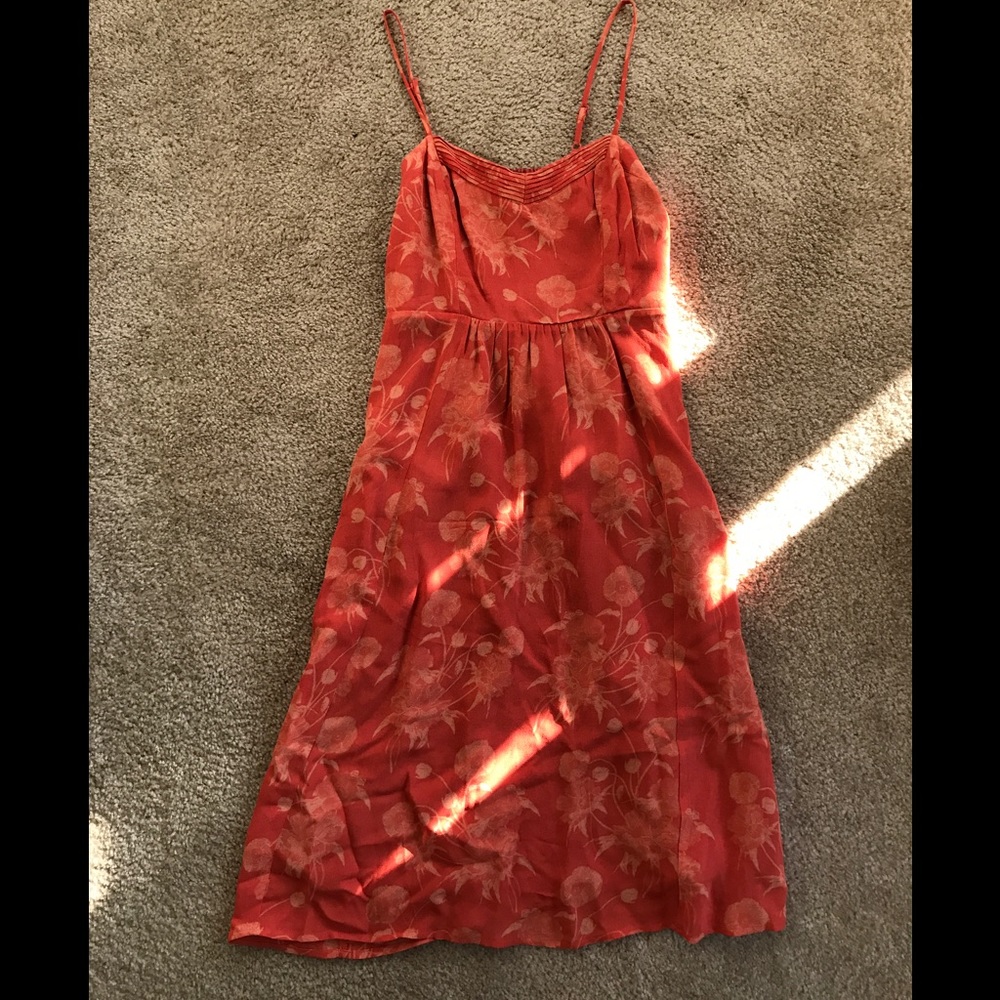 Pretty orange/coral sundress.  Lined. Size S