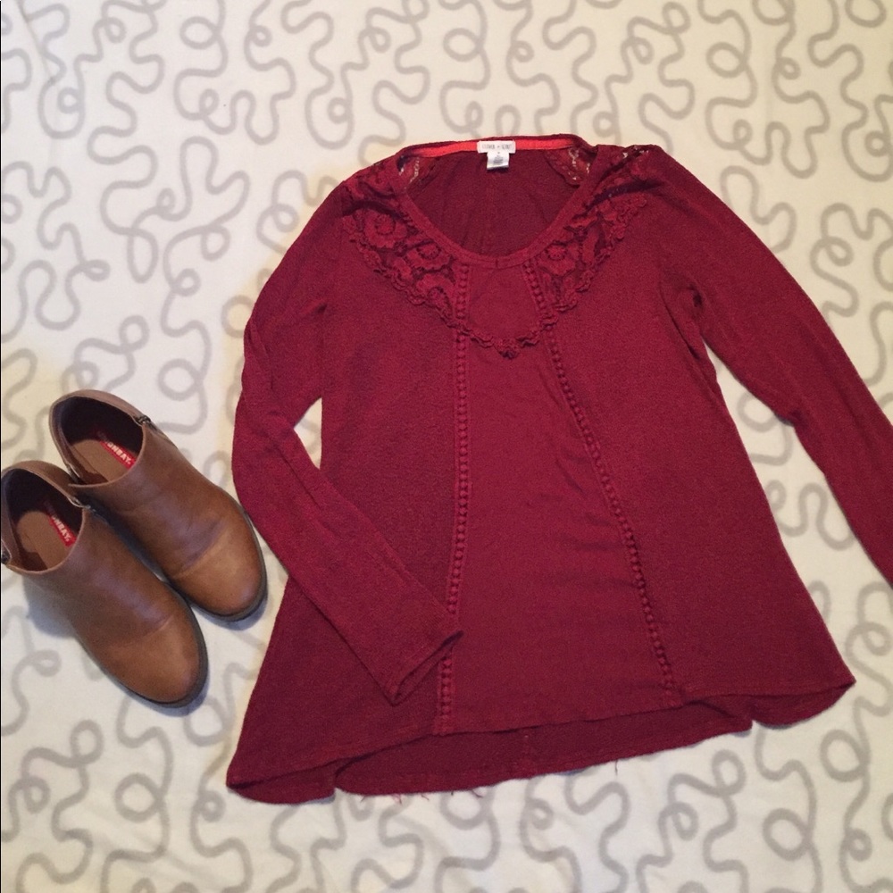A-D-O-R-A-B-L-E Maroon Knit Top