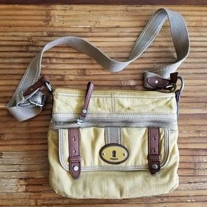 Fossil Canvas Crossbody Bag