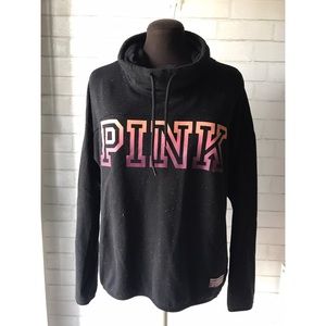 PINK Victoria's Secret Black Ombré Logo Pullover M