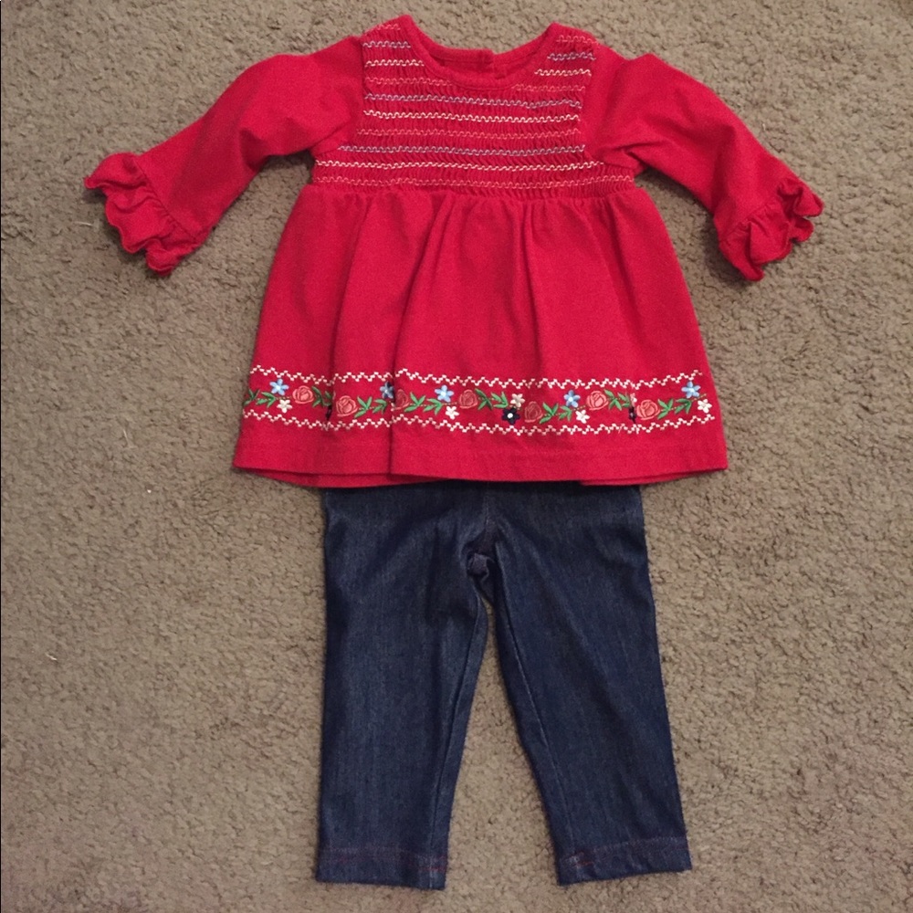 Baby girl Top & jeans set, size 9M