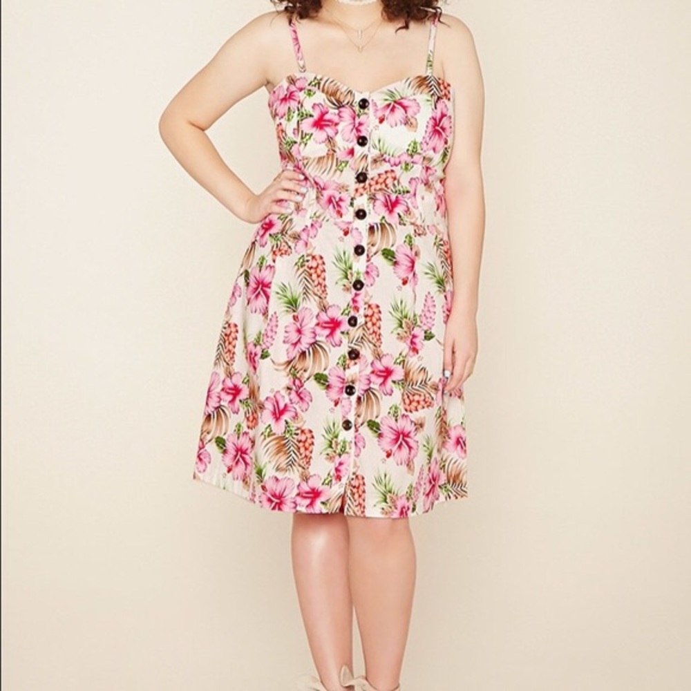 Tropical print dress