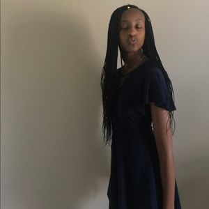 forever 21 criss cross navy blue dress