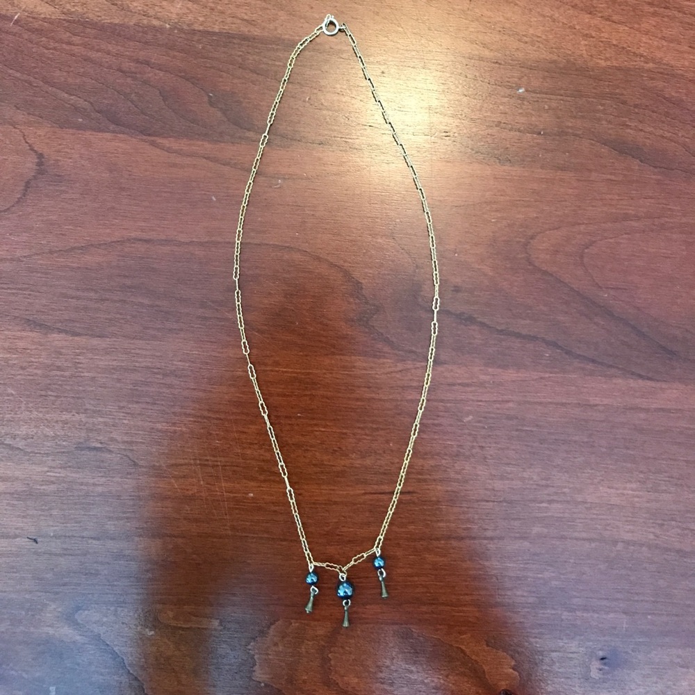 Gold with Pewter Accent Necklace & Earrings