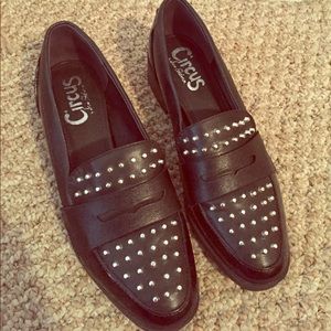 Black loafers with studs