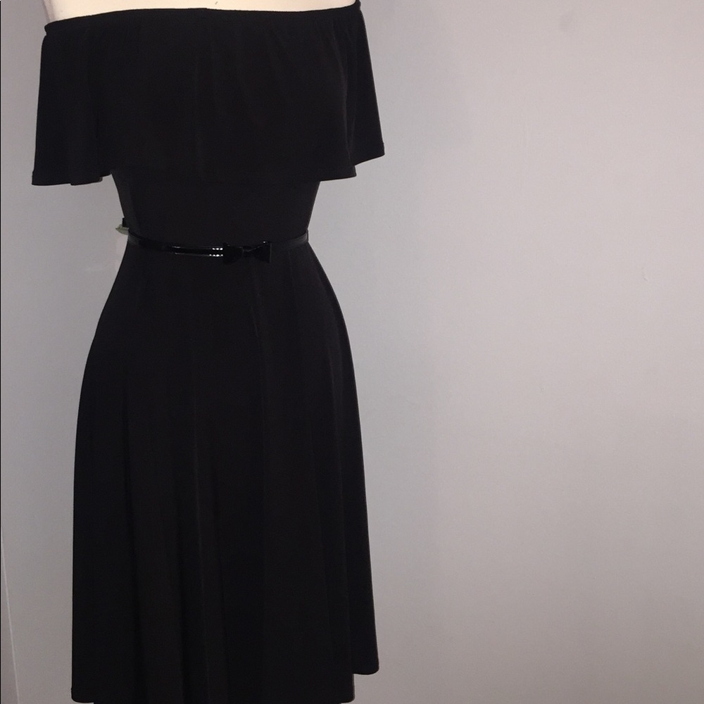 Off the shoulder black dress