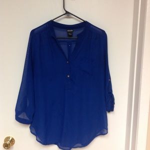 Bright blue blouse