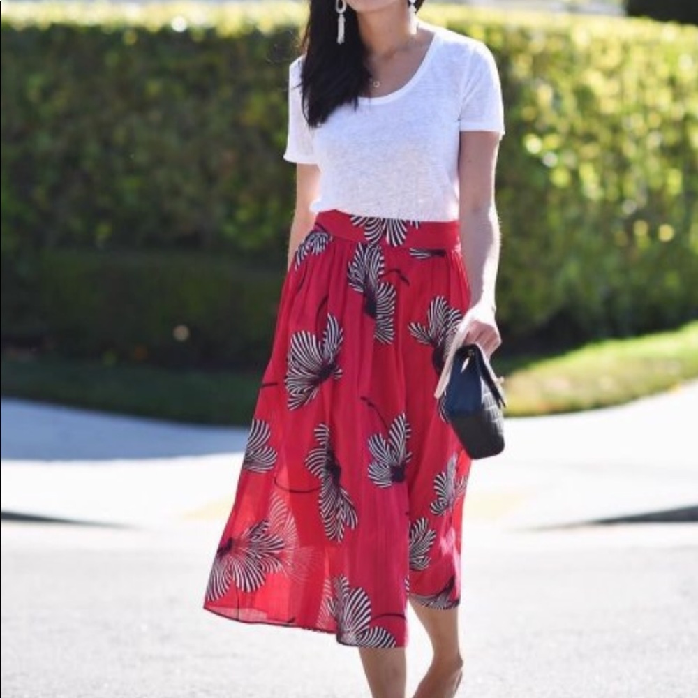 Ann Taylor Floral Midi Skirt