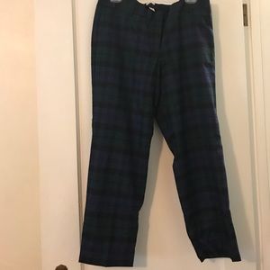 J. Crew. Black watch plaid pants