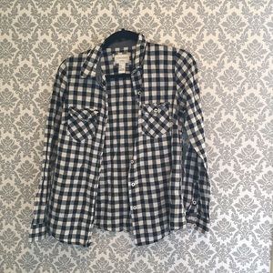 Black and white gingham button down