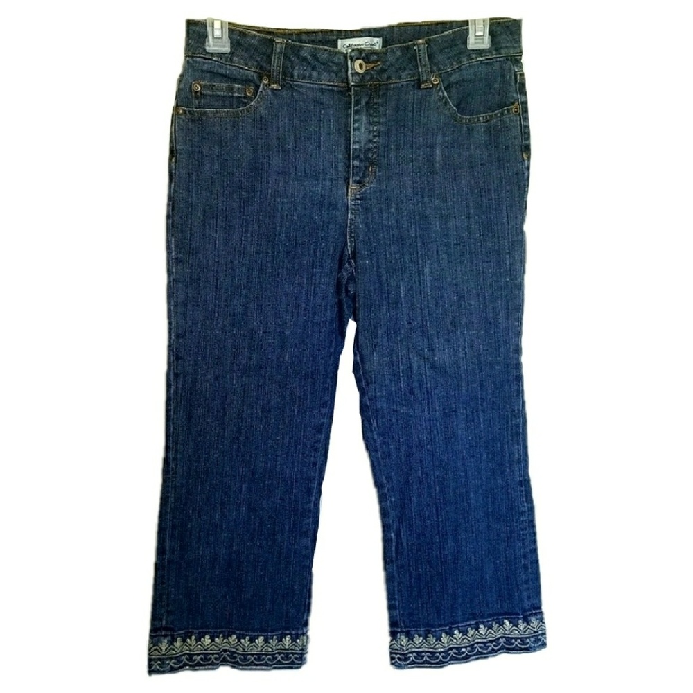 Coldwater Creek Embroidered Cropped Jeans