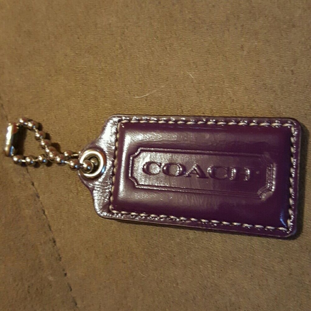 Purple leather Coach keychain