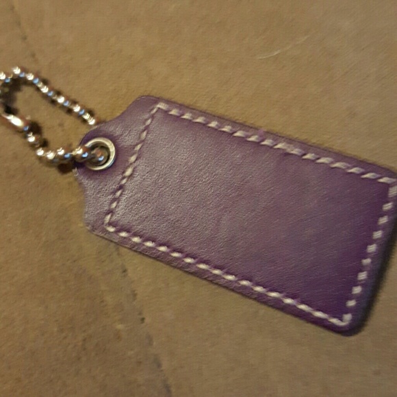 Purple leather Coach keychain - Picture 2 of 3