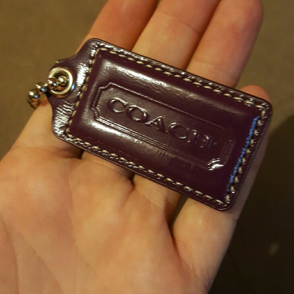 Purple leather Coach keychain - Picture 3 of 3