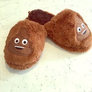 Poop emoji slippers