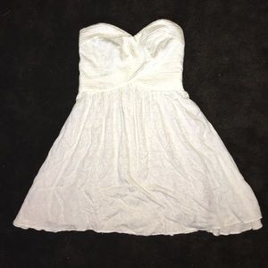 Strapless white sundress