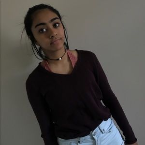 cute plain purple crew neck sweater 🍬