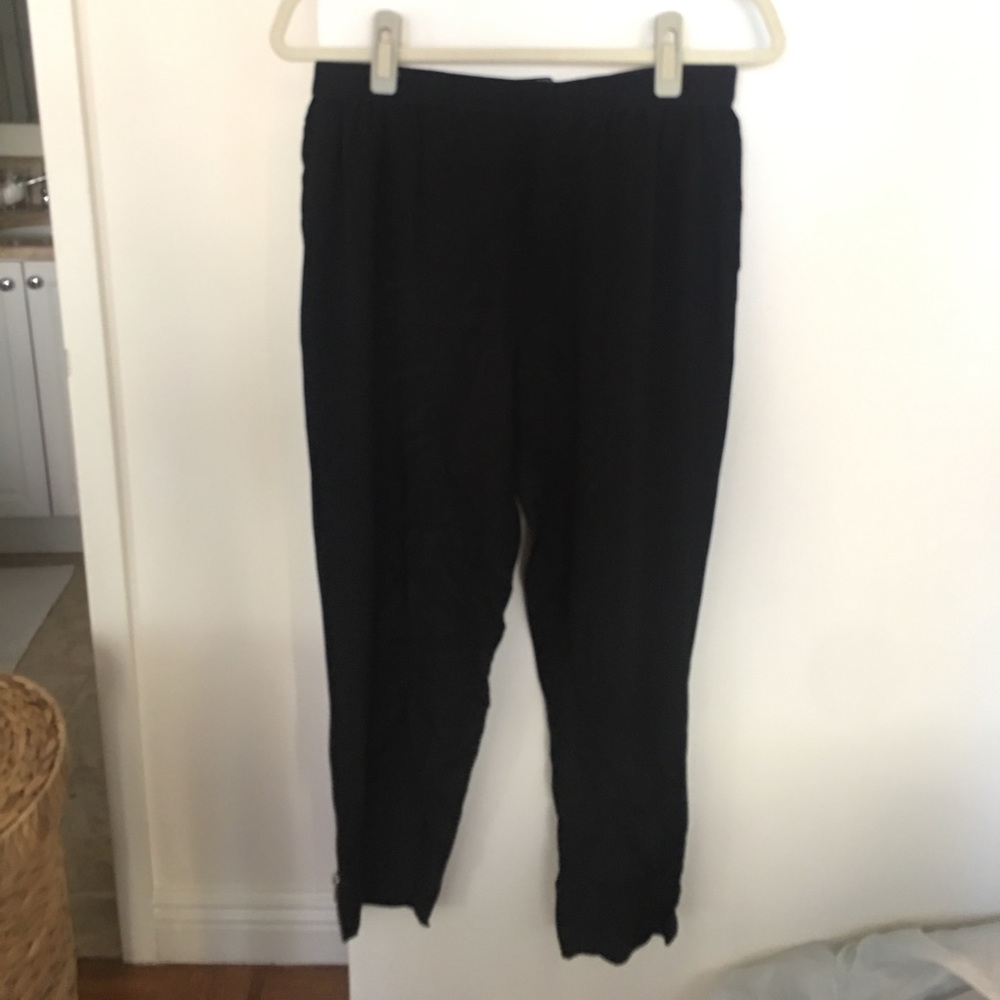 Black silk all saints cropped pants