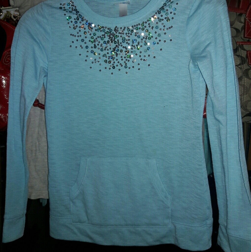 Girls long sleeve sequined shirt