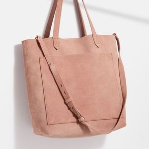Pink suede medium transport tote - like new