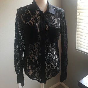 Black lace blouse Bebe