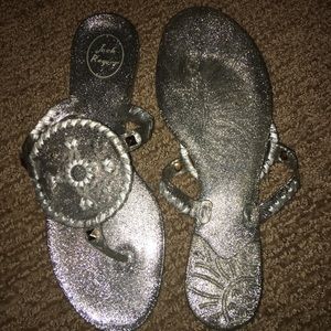 Jack Rogers Silver Sparkle Georgica Jelly Sandal
