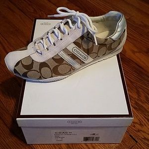 Coach KATELYN khaki/silver sneakers Size 7