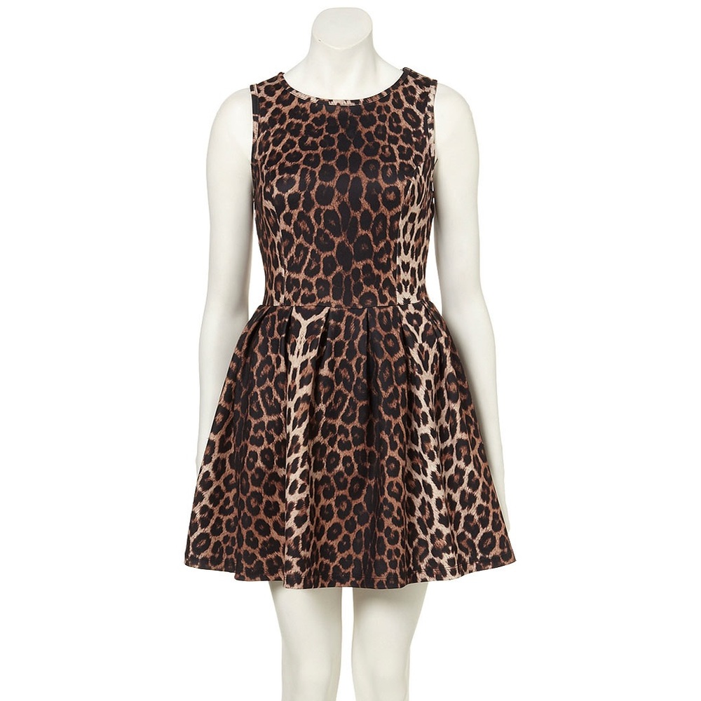 Topshop leopard skater mini dress