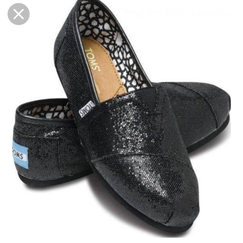 Black Glitter TOMS
