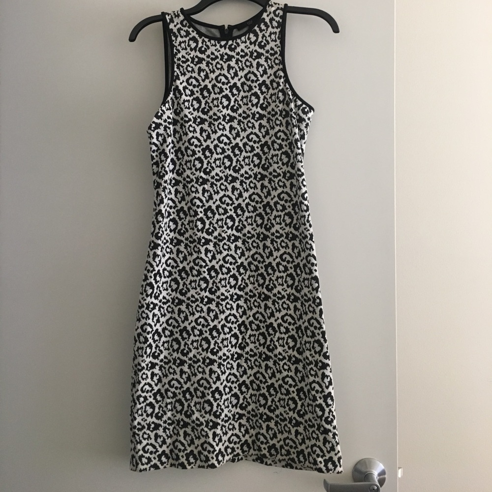White leopard knit dress