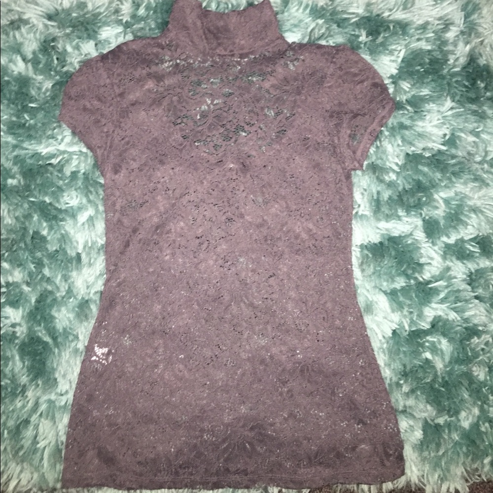 Express Grey Lace Top