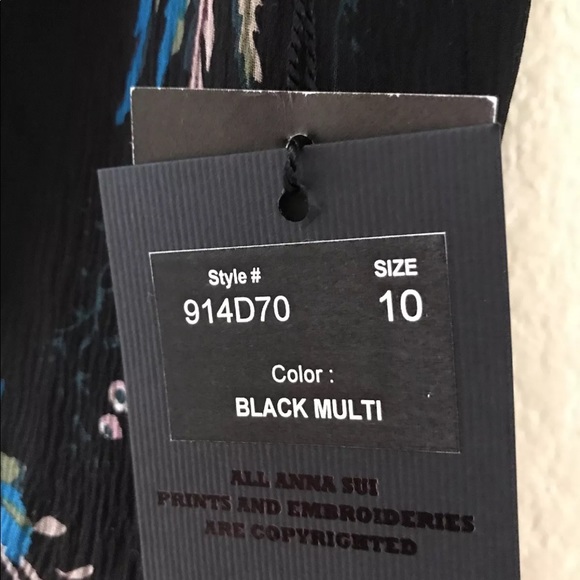 Anna Sui Bird Print Silk Dress - Picture 6 of 7