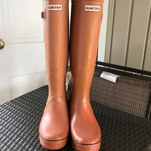 Burnt orange hunter boots