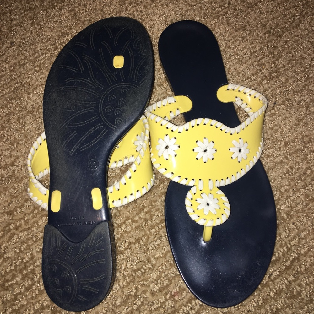 Jack Rogers Navy/Yellow Hampton's Jelly Sandal