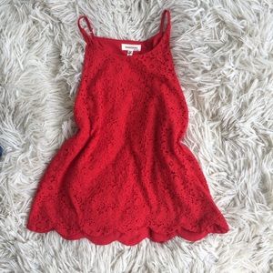 Cute red lace Christmas top