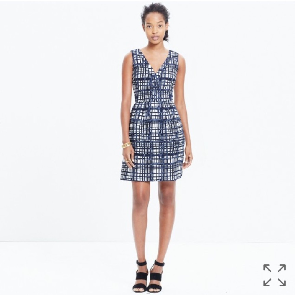 NWT Madewell Midnight Dress in Brushstroke Plaid