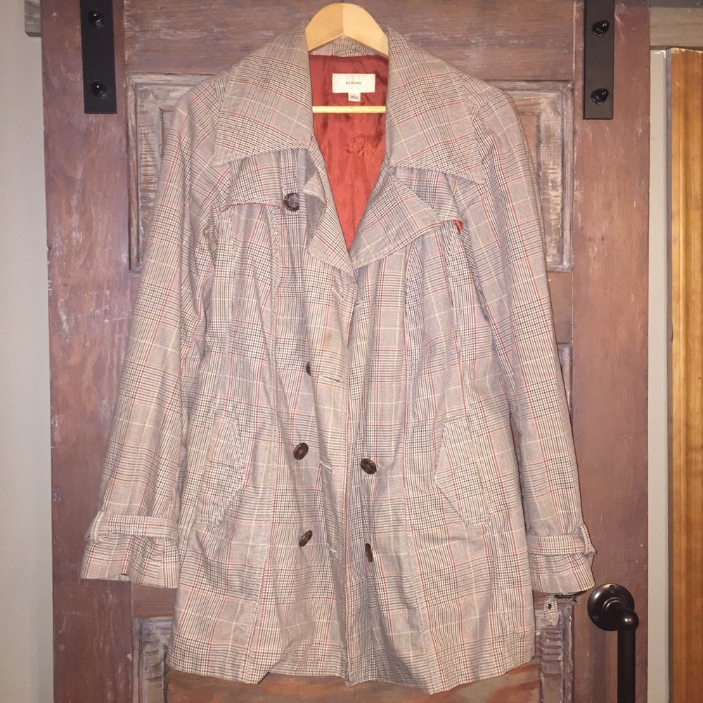 Plaid Jacket/ light peacoat