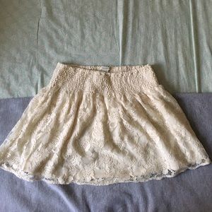 White lace skirt
