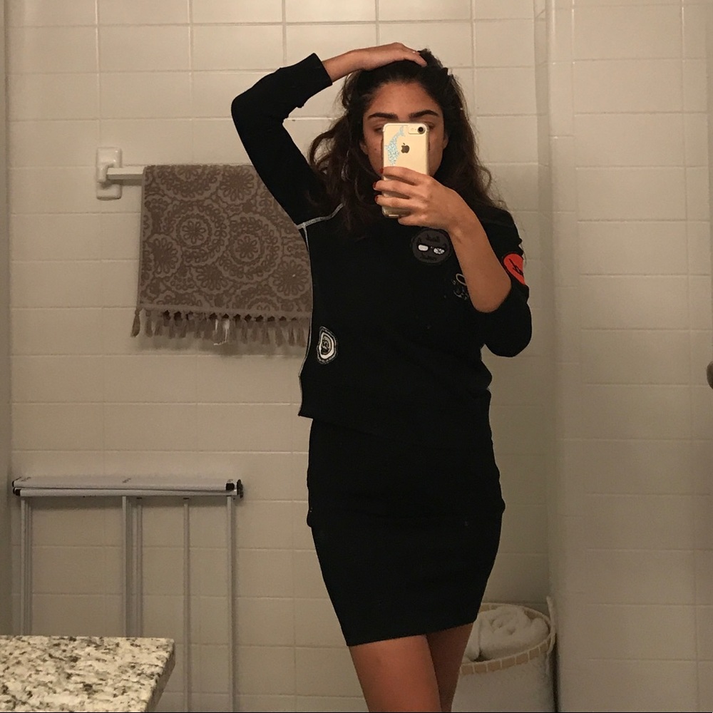 NWOT CHEAP MONDAY BLACK PATCH SWEATER