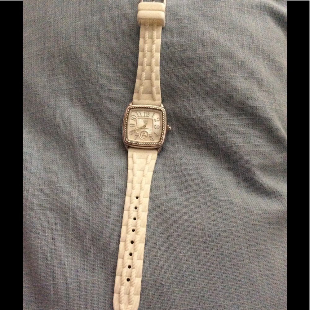 White silicone Judith Ripka watch