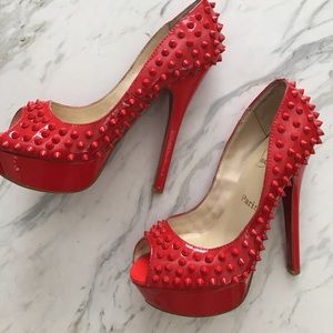 BUNDLE Designer inspired red spike heels
